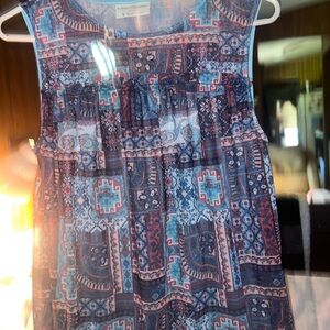 Colorful Geometric Sleeveless Top Bobbie  Brooks Size S